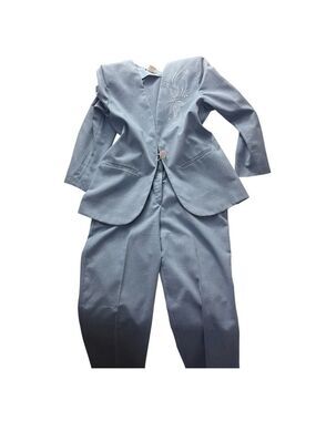 Vintage 80s D'Allaird's Embroidered Pantsuit Blue Vtg 12 (M/L)